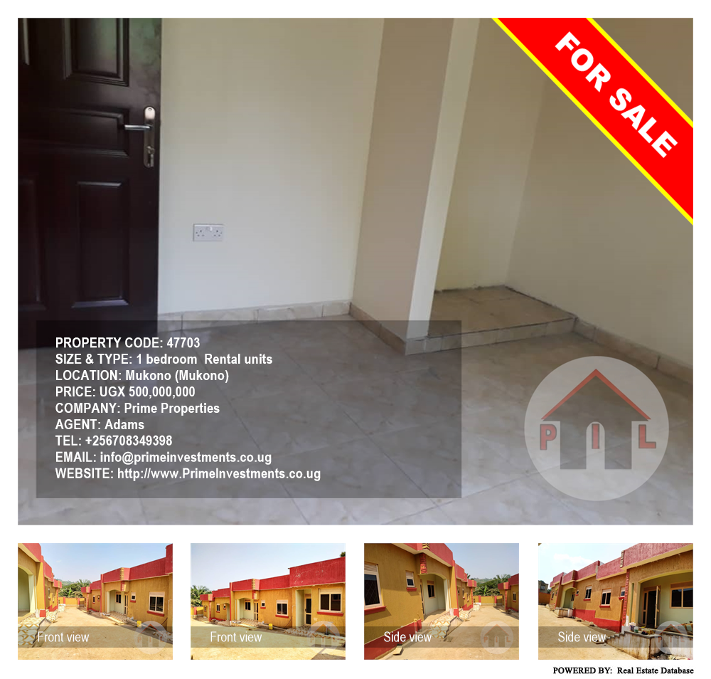 1 bedroom Rental units  for sale in Mukono Mukono Uganda, code: 47703