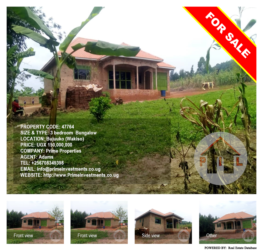 3 bedroom Bungalow  for sale in Bujuuko Wakiso Uganda, code: 47764