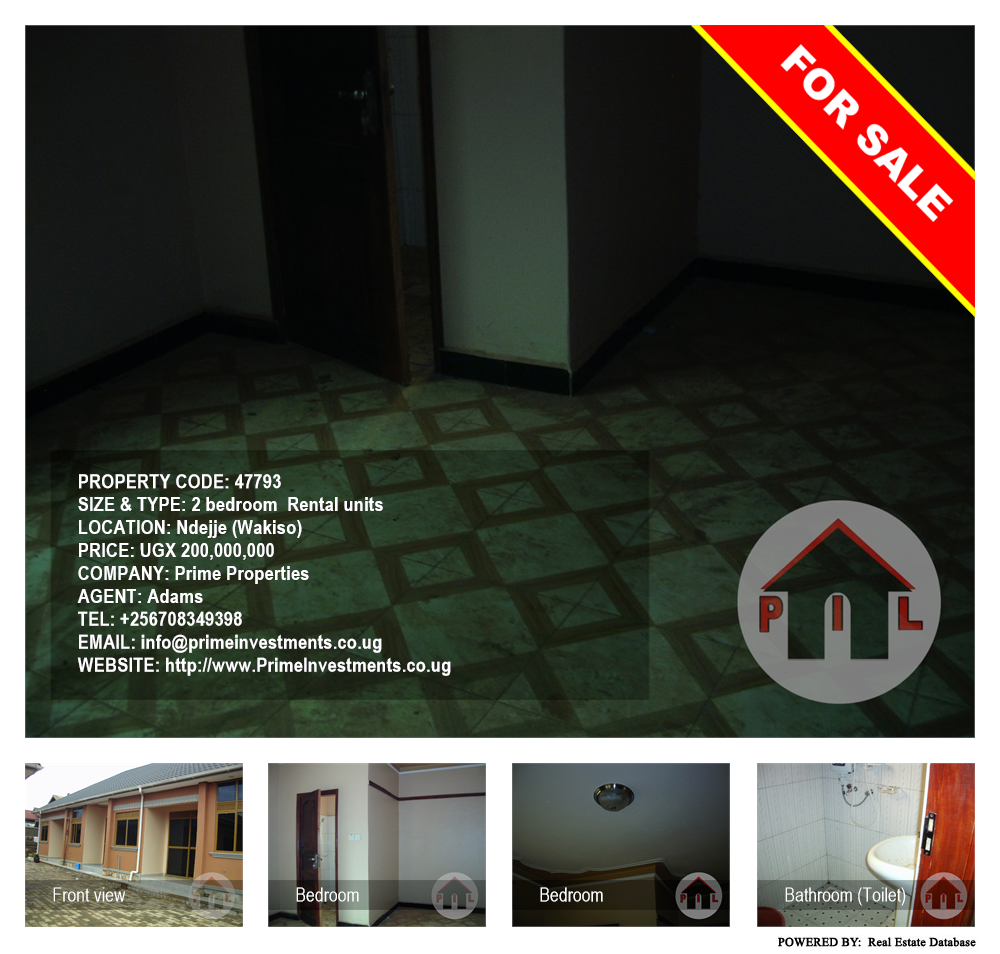 2 bedroom Rental units  for sale in Ndejje Wakiso Uganda, code: 47793