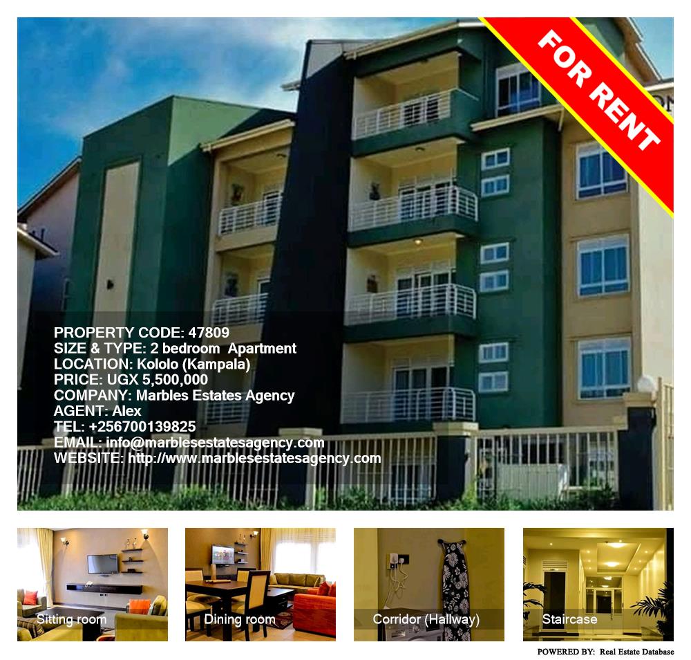 2 bedroom Apartment  for rent in Kololo Kampala Uganda, code: 47809