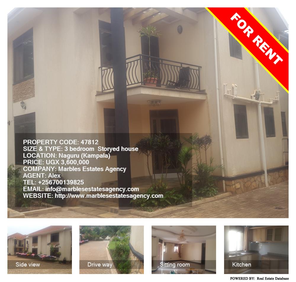 3 bedroom Storeyed house  for rent in Naguru Kampala Uganda, code: 47812