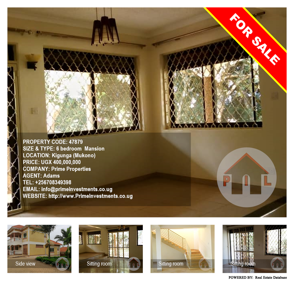 6 bedroom Mansion  for sale in Kigunga Mukono Uganda, code: 47879