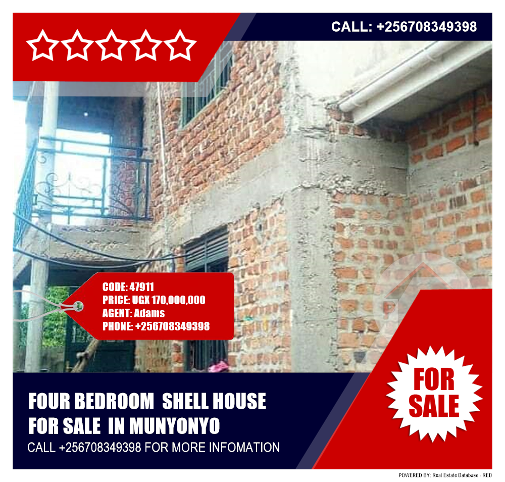 4 bedroom Shell House  for sale in Munyonyo Kampala Uganda, code: 47911