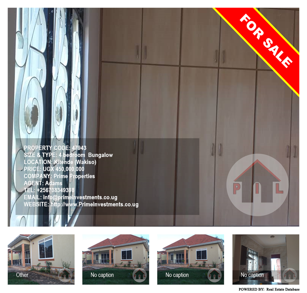 4 bedroom Bungalow  for sale in Kitende Wakiso Uganda, code: 47943