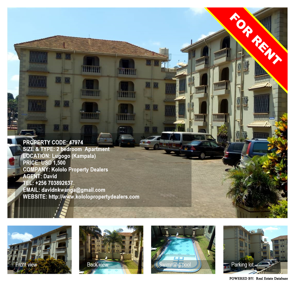 2 bedroom Apartment  for rent in Lugogo Kampala Uganda, code: 47974