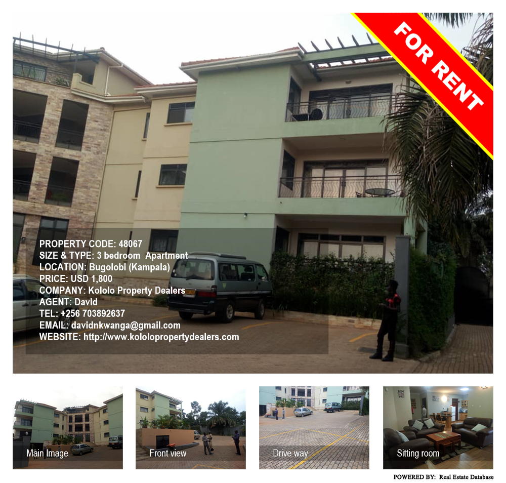 3 bedroom Apartment  for rent in Bugoloobi Kampala Uganda, code: 48067