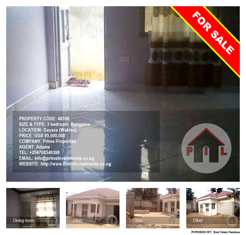 3 bedroom Bungalow  for sale in Gayaza Wakiso Uganda, code: 48358