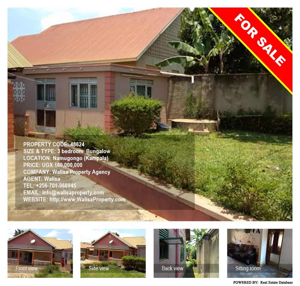 3 bedroom Bungalow  for sale in Namugongo Kampala Uganda, code: 48624