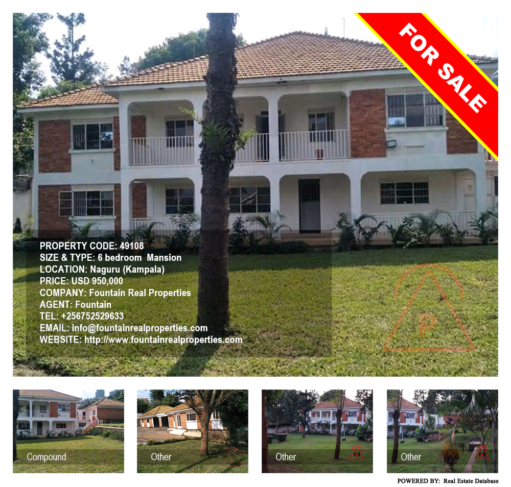 6 bedroom Mansion  for sale in Naguru Kampala Uganda, code: 49108