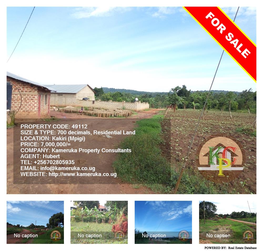 Residential Land  for sale in Kakiri Mpigi Uganda, code: 49112