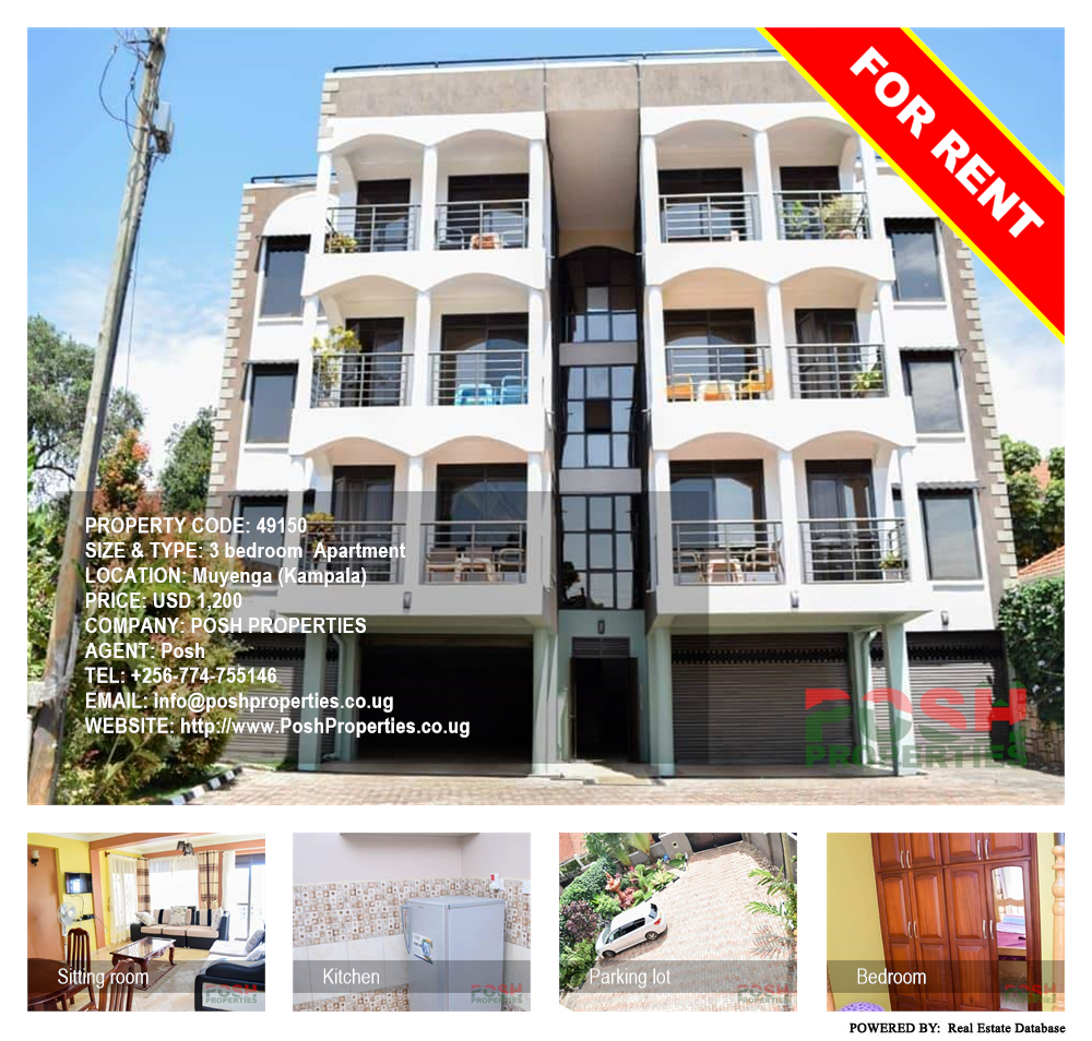 3 bedroom Apartment  for rent in Muyenga Kampala Uganda, code: 49150