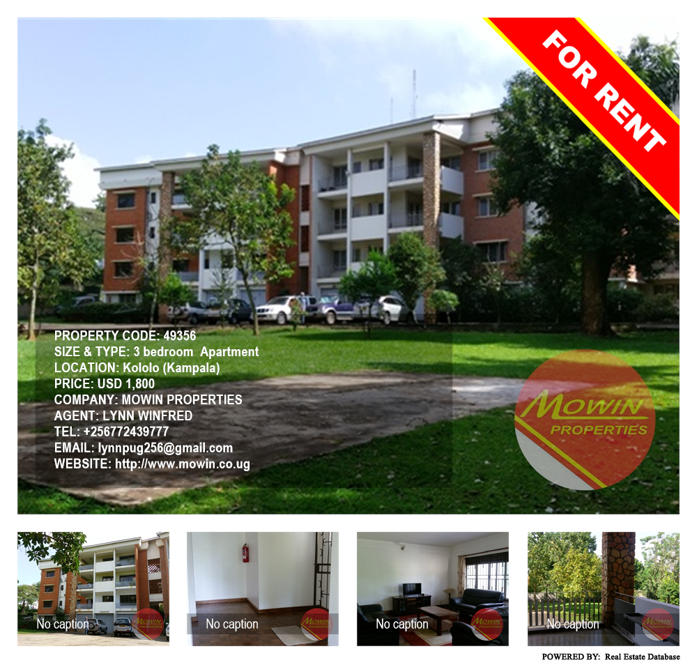 3 bedroom Apartment  for rent in Kololo Kampala Uganda, code: 49356