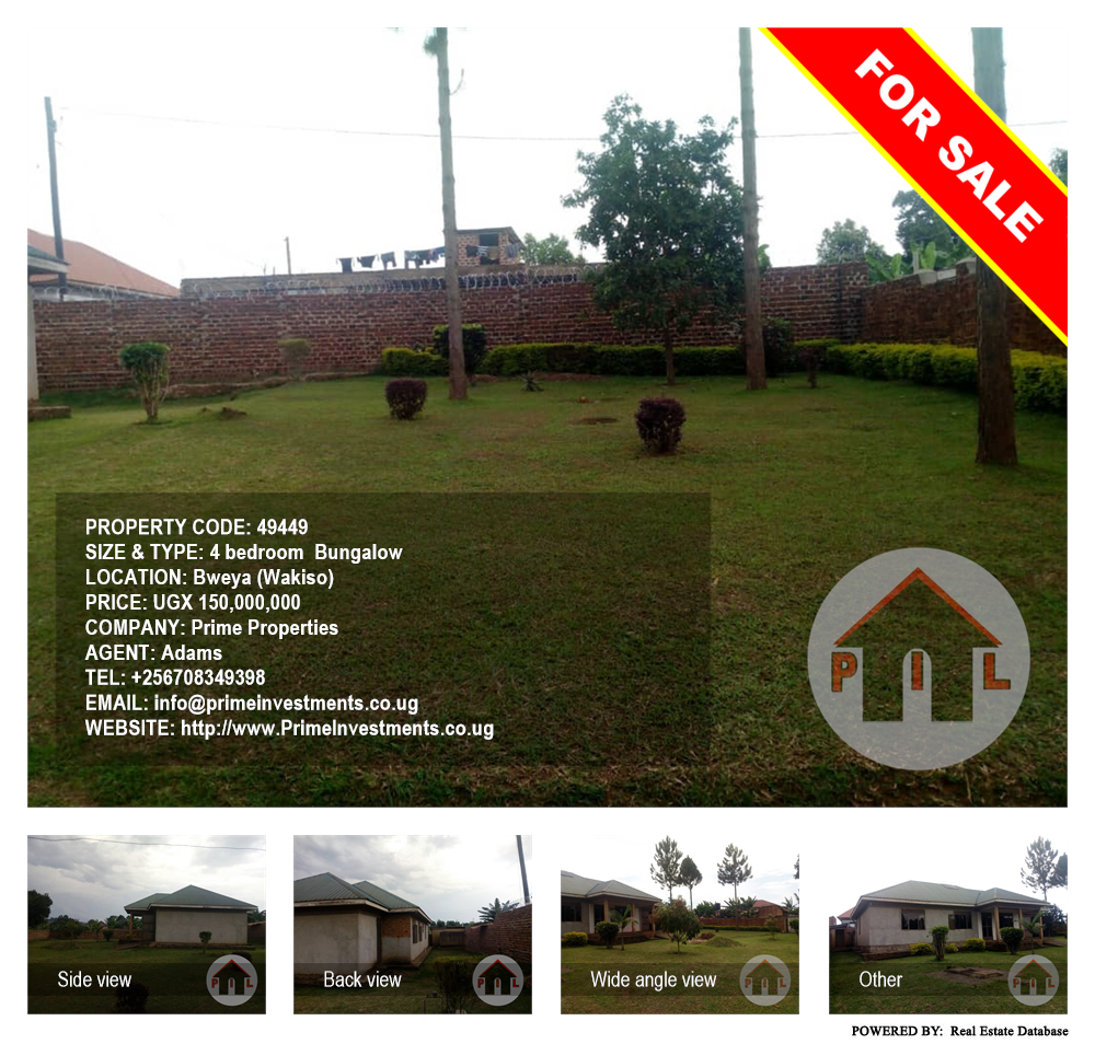 4 bedroom Bungalow  for sale in Bweya Wakiso Uganda, code: 49449