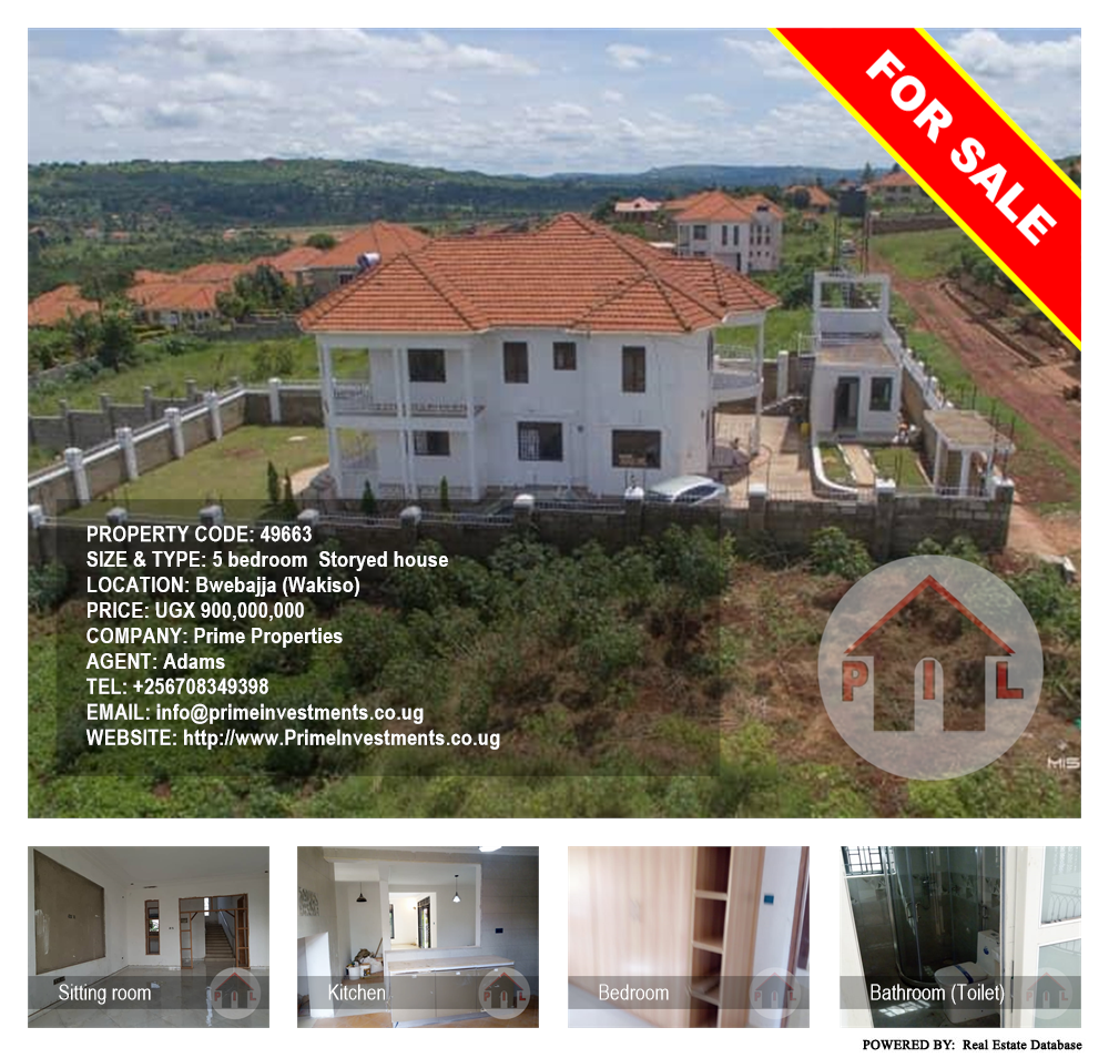 5 bedroom Storeyed house  for sale in Bwebajja Wakiso Uganda, code: 49663