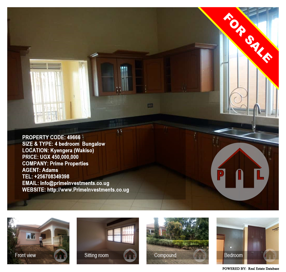 4 bedroom Bungalow  for sale in Kyengela Wakiso Uganda, code: 49666