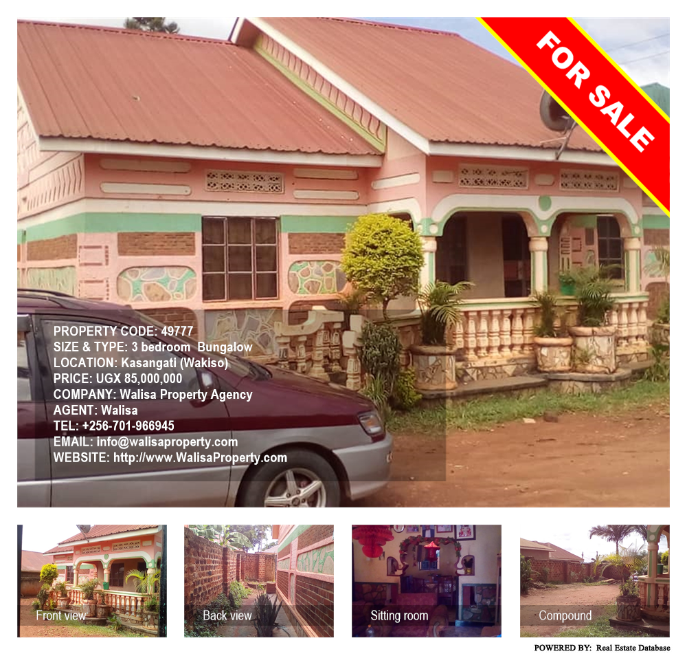 3 bedroom Bungalow  for sale in Kasangati Wakiso Uganda, code: 49777