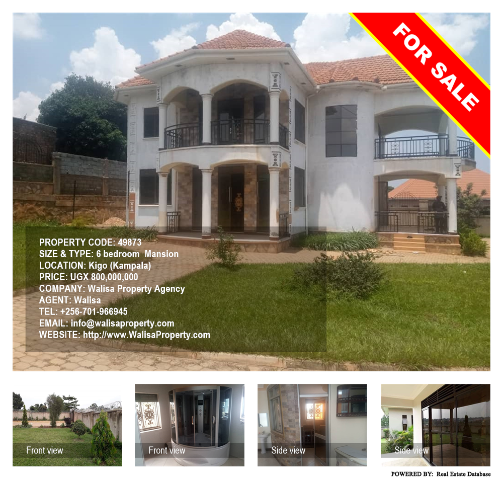 6 bedroom Mansion  for sale in Kigo Kampala Uganda, code: 49873