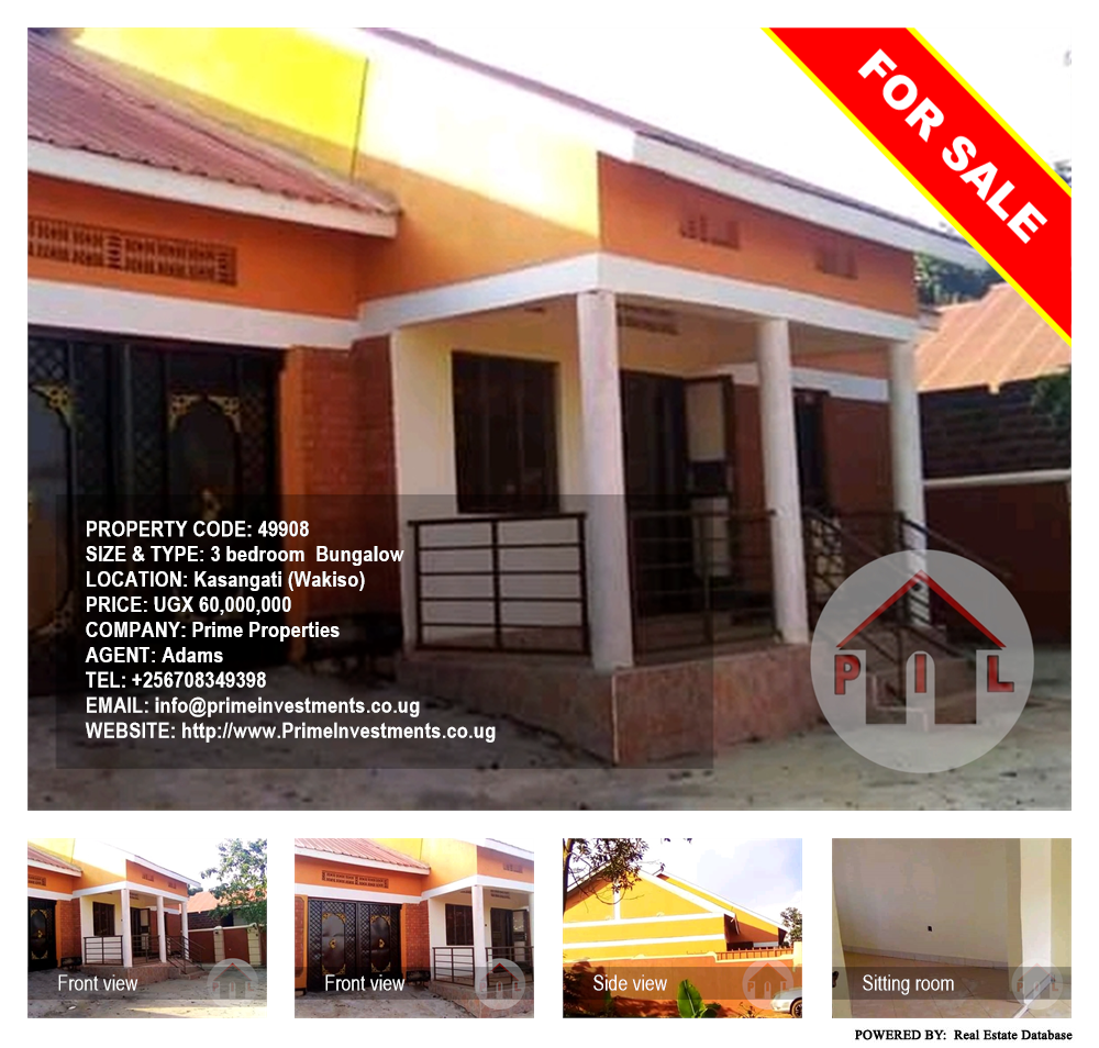 3 bedroom Bungalow  for sale in Kasangati Wakiso Uganda, code: 49908