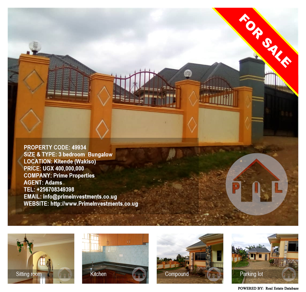 3 bedroom Bungalow  for sale in Kitende Wakiso Uganda, code: 49934