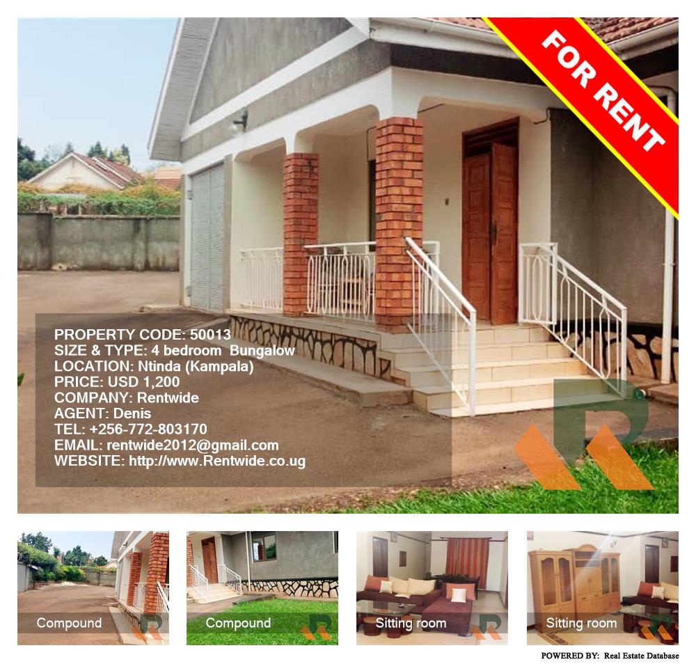 4 bedroom Bungalow  for rent in Ntinda Kampala Uganda, code: 50013