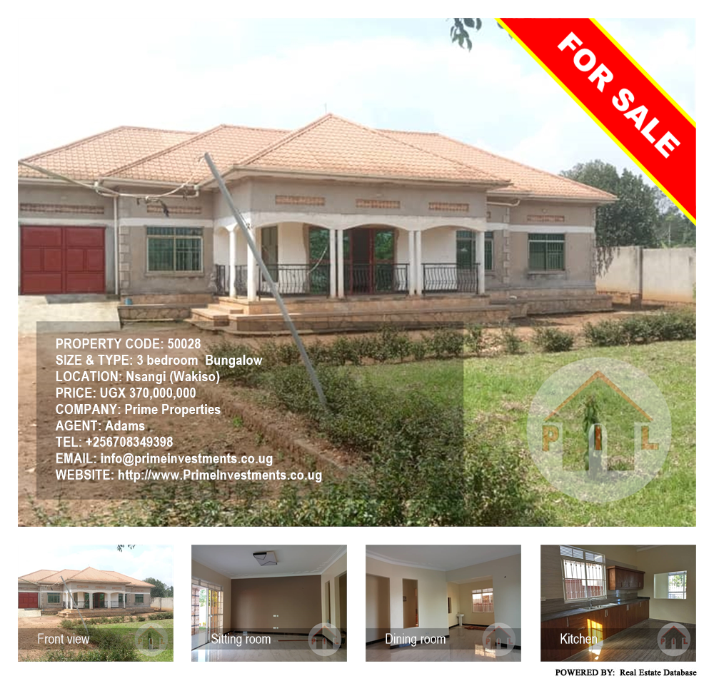 3 bedroom Bungalow  for sale in Nsangi Wakiso Uganda, code: 50028