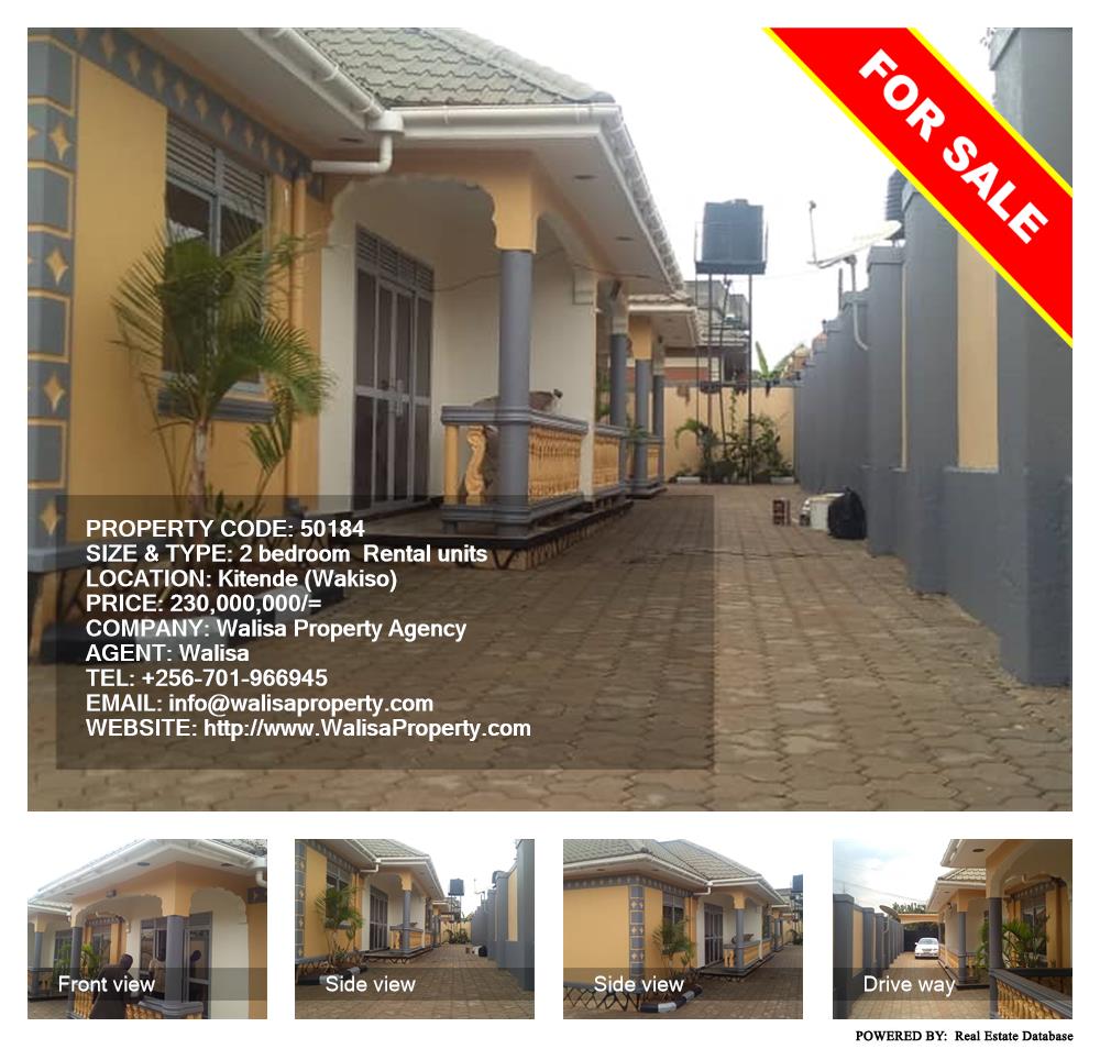 2 bedroom Rental units  for sale in Kitende Wakiso Uganda, code: 50184