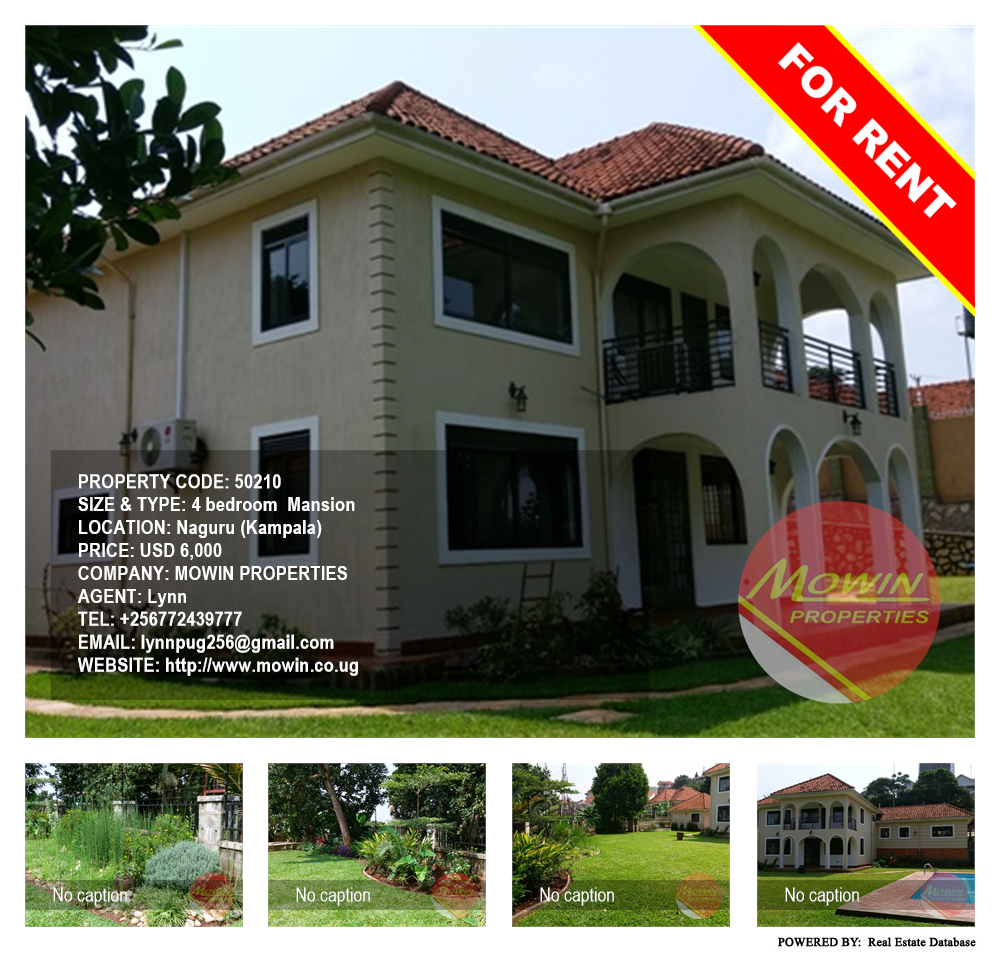 4 bedroom Mansion  for rent in Naguru Kampala Uganda, code: 50210