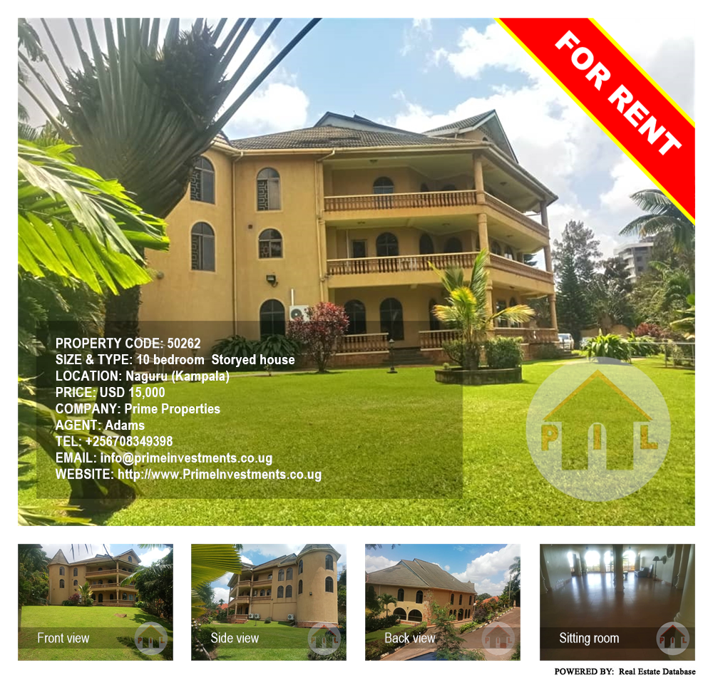 10 bedroom Storeyed house  for rent in Naguru Kampala Uganda, code: 50262