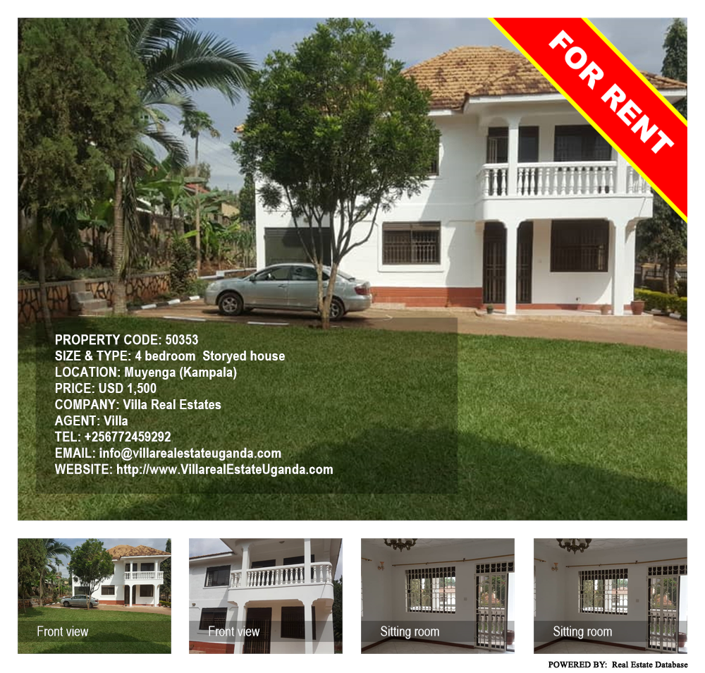 4 bedroom Storeyed house  for rent in Muyenga Kampala Uganda, code: 50353