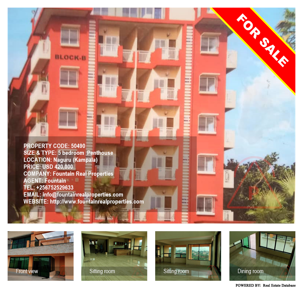 5 bedroom Penthouse  for sale in Naguru Kampala Uganda, code: 50490