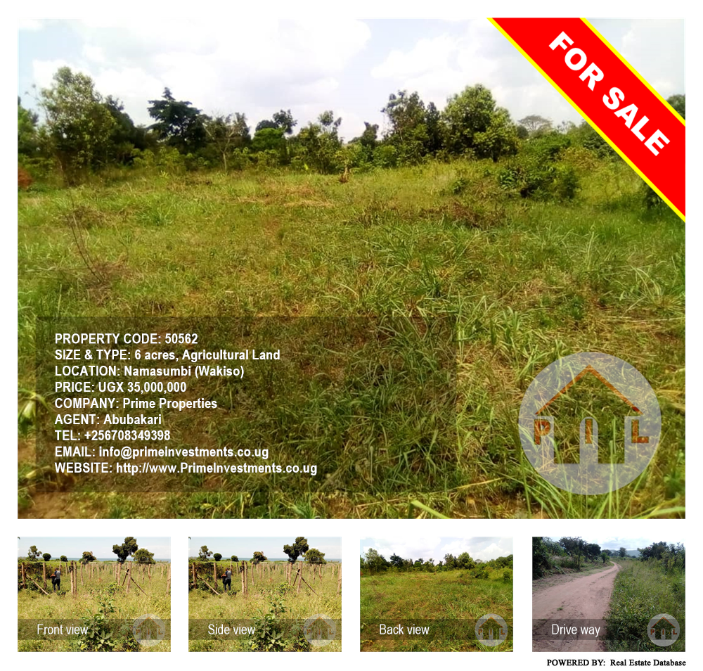 Agricultural Land  for sale in Namasumbi Wakiso Uganda, code: 50562