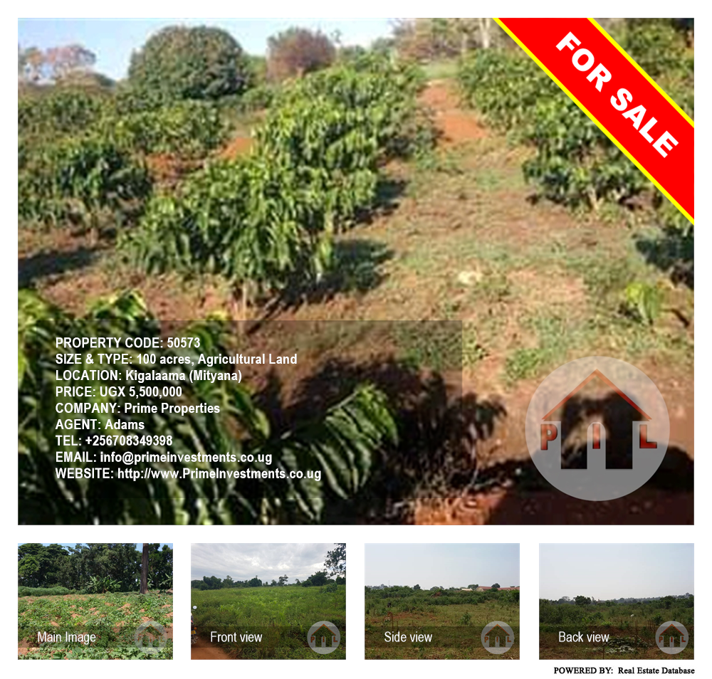 Agricultural Land  for sale in Kigalaama Mityana Uganda, code: 50573