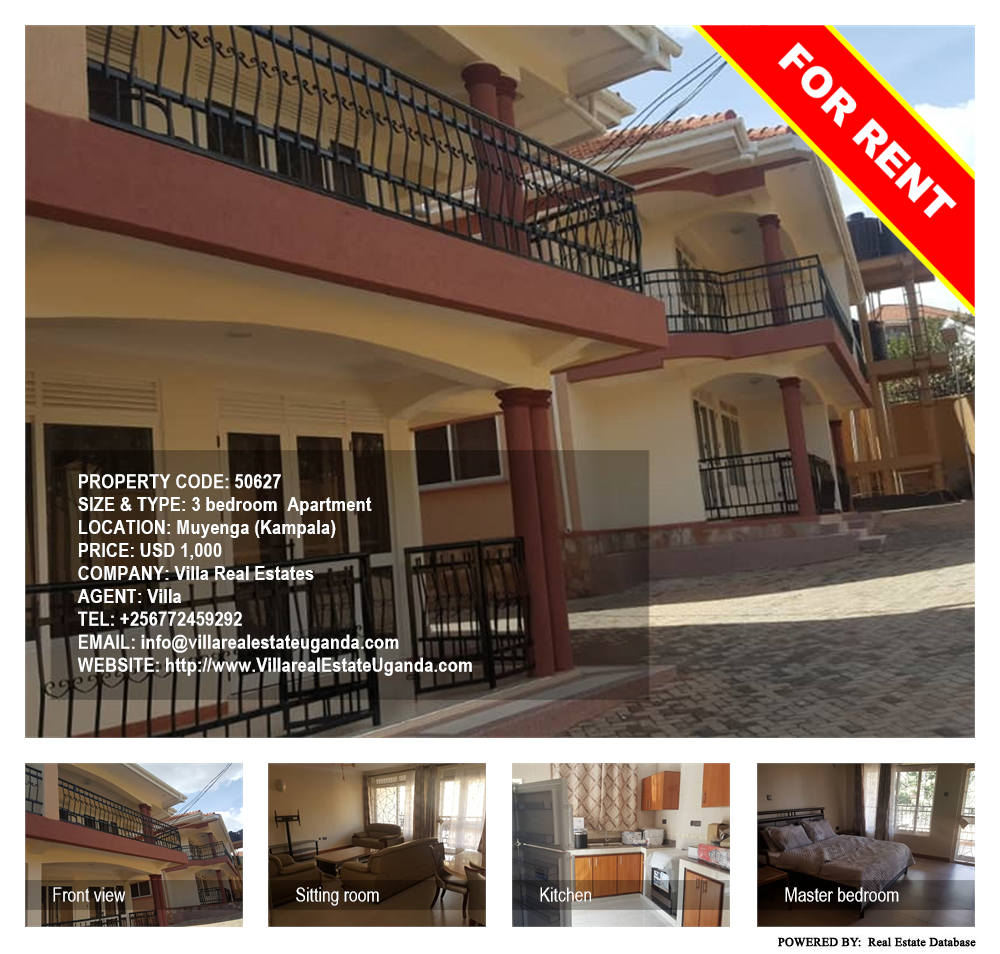 3 bedroom Apartment  for rent in Muyenga Kampala Uganda, code: 50627