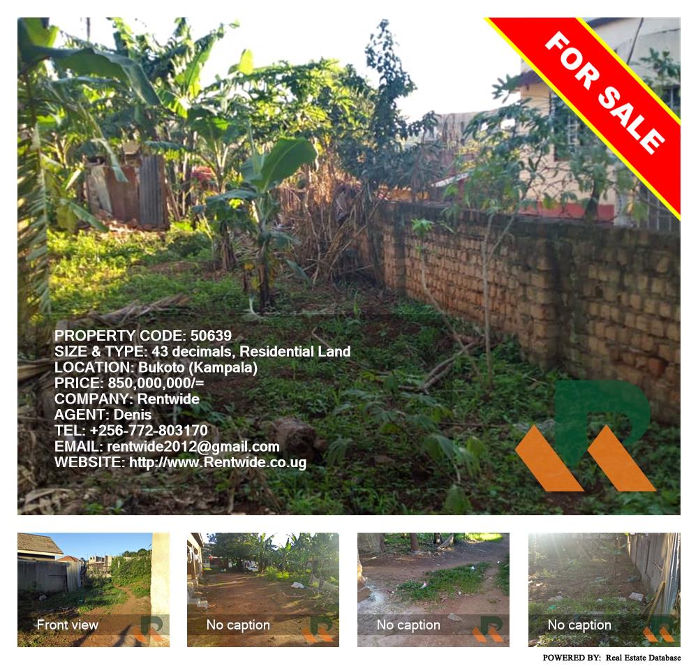 Residential Land  for sale in Bukoto Kampala Uganda, code: 50639