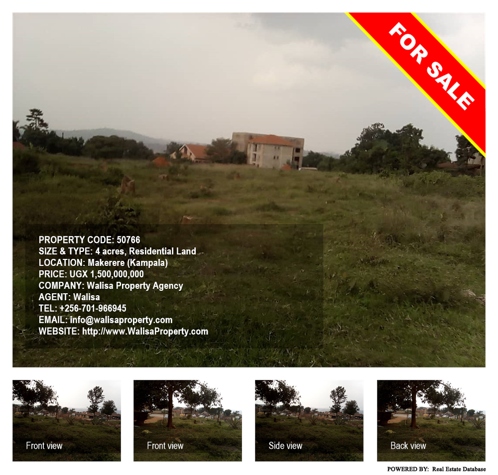 Residential Land  for sale in Makerere Kampala Uganda, code: 50766