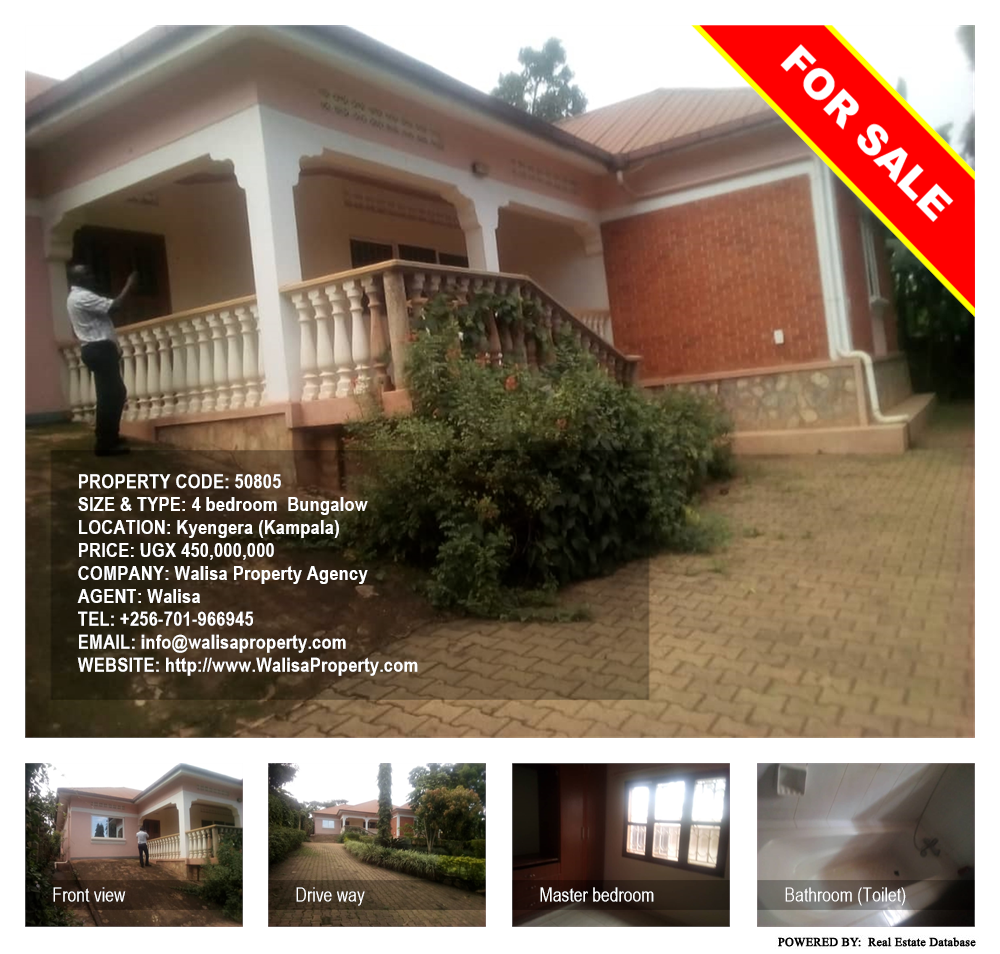 4 bedroom Bungalow  for sale in Kyengela Kampala Uganda, code: 50805