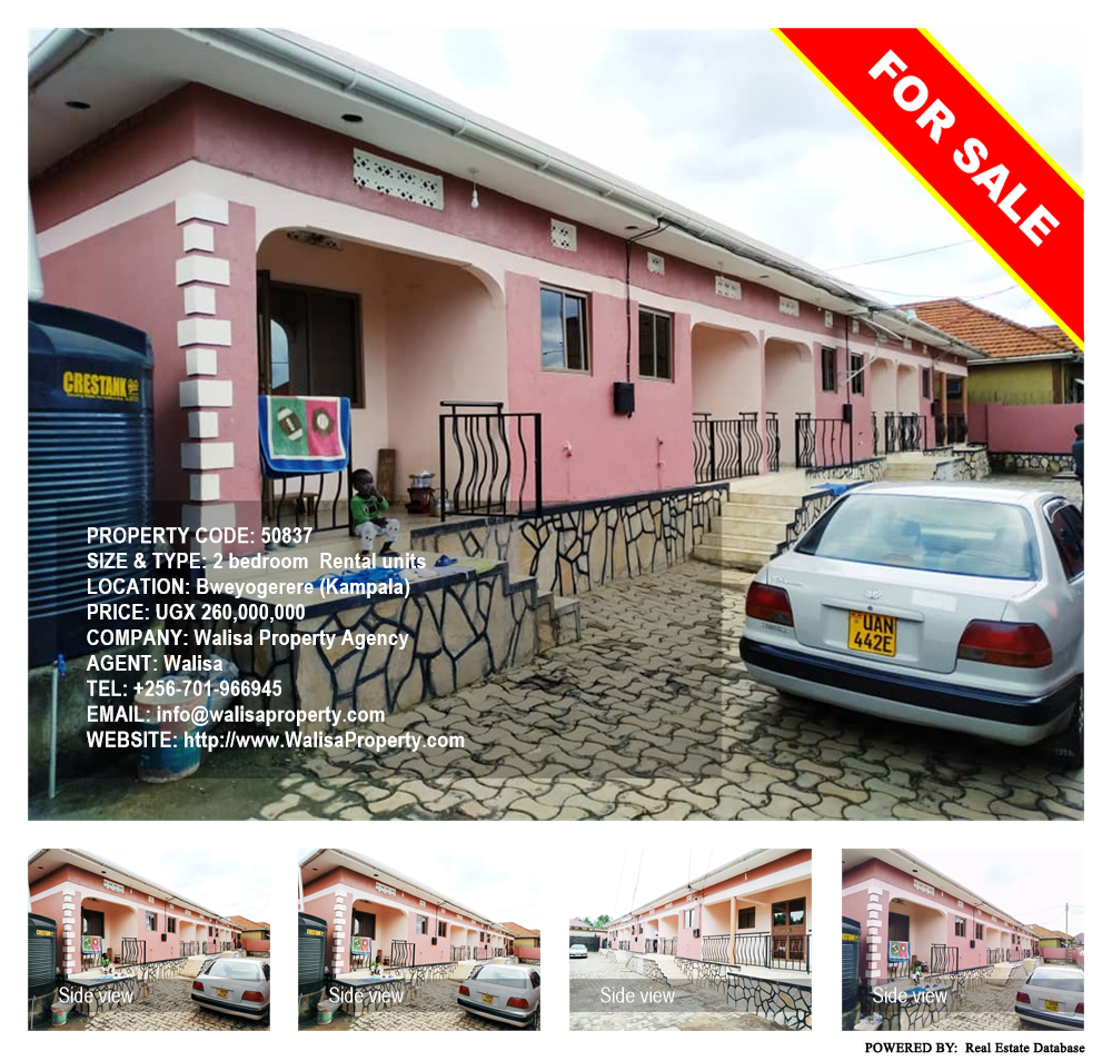 2 bedroom Rental units  for sale in Bweyogerere Kampala Uganda, code: 50837