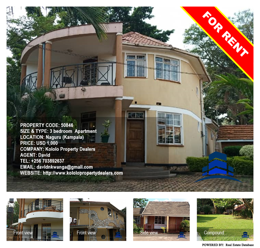 3 bedroom Apartment  for rent in Naguru Kampala Uganda, code: 50846