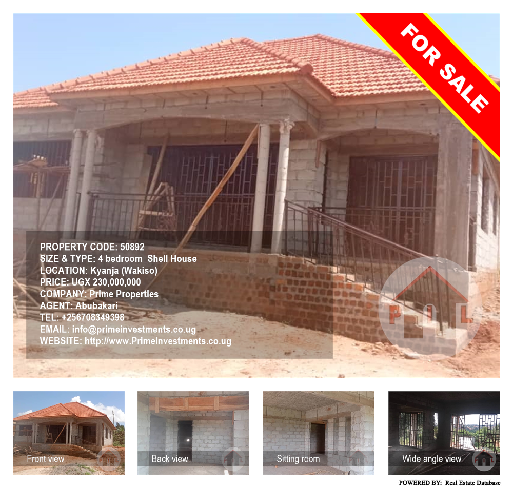 4 bedroom Shell House  for sale in Kyanja Wakiso Uganda, code: 50892