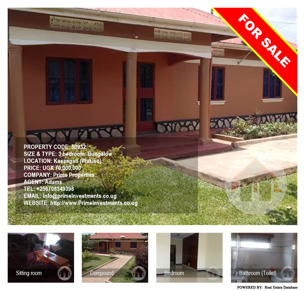3 bedroom Bungalow  for sale in Kasangati Wakiso Uganda, code: 50932