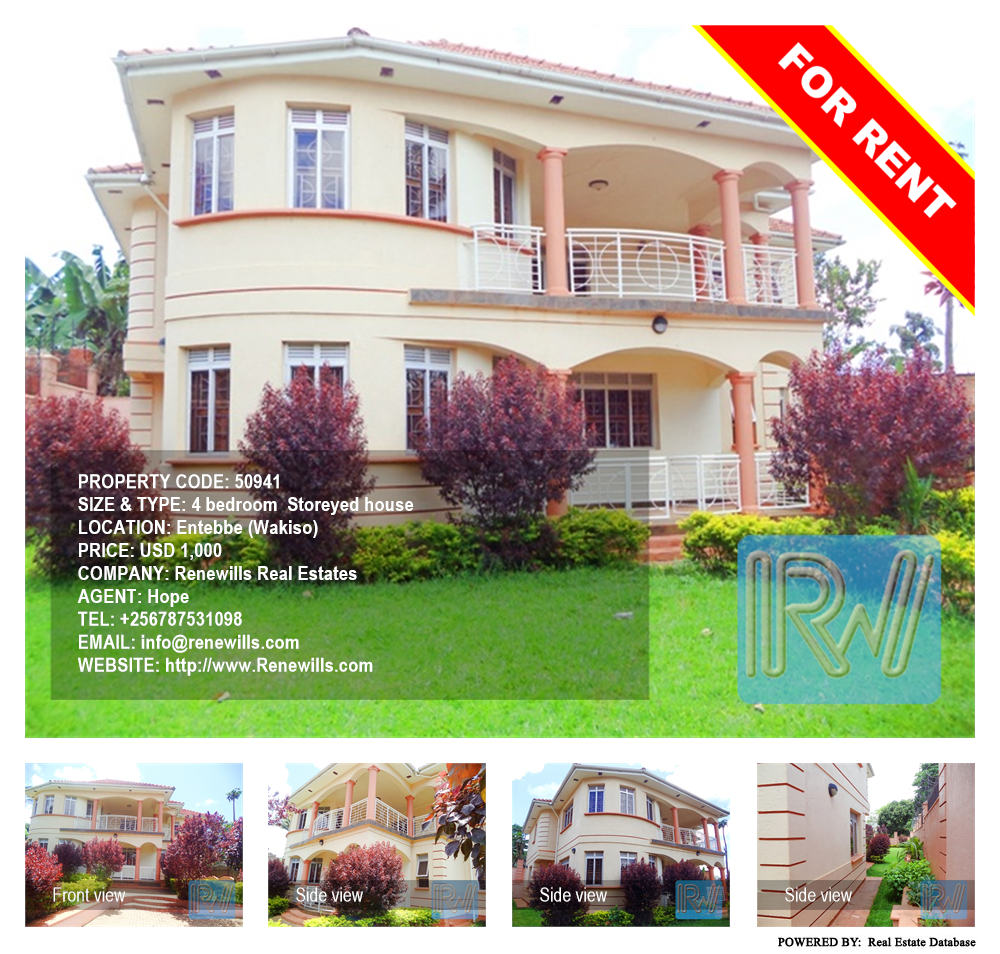 4 bedroom Mansion  for rent in Entebbe Wakiso Uganda, code: 50941