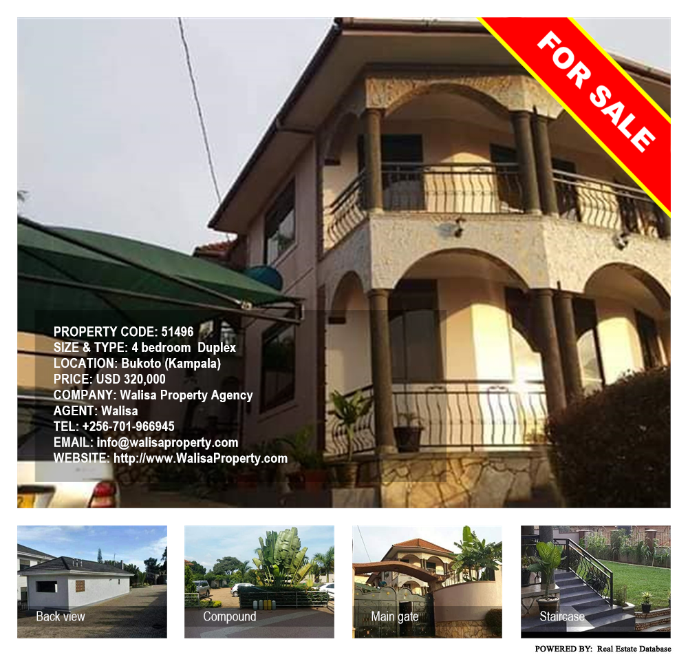 4 bedroom Duplex  for sale in Bukoto Kampala Uganda, code: 51496
