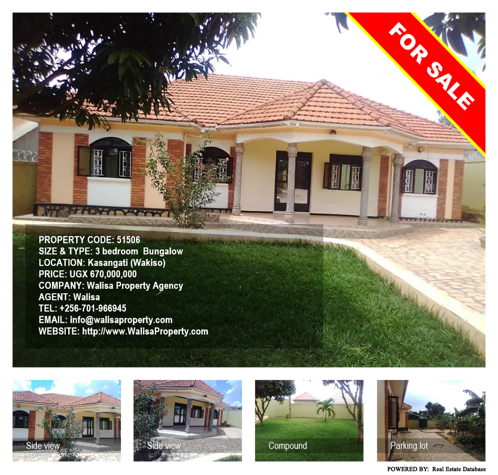 3 bedroom Bungalow  for sale in Kasangati Wakiso Uganda, code: 51506