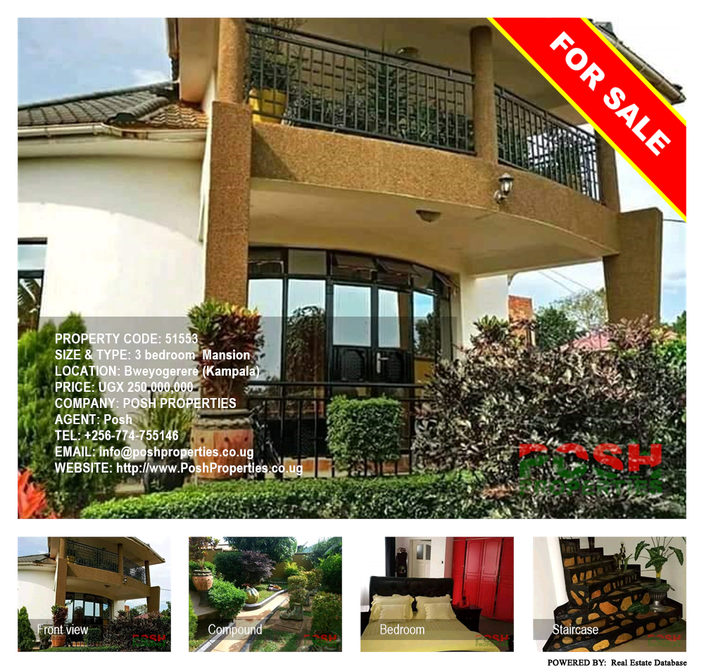 3 bedroom Mansion  for sale in Bweyogerere Kampala Uganda, code: 51553