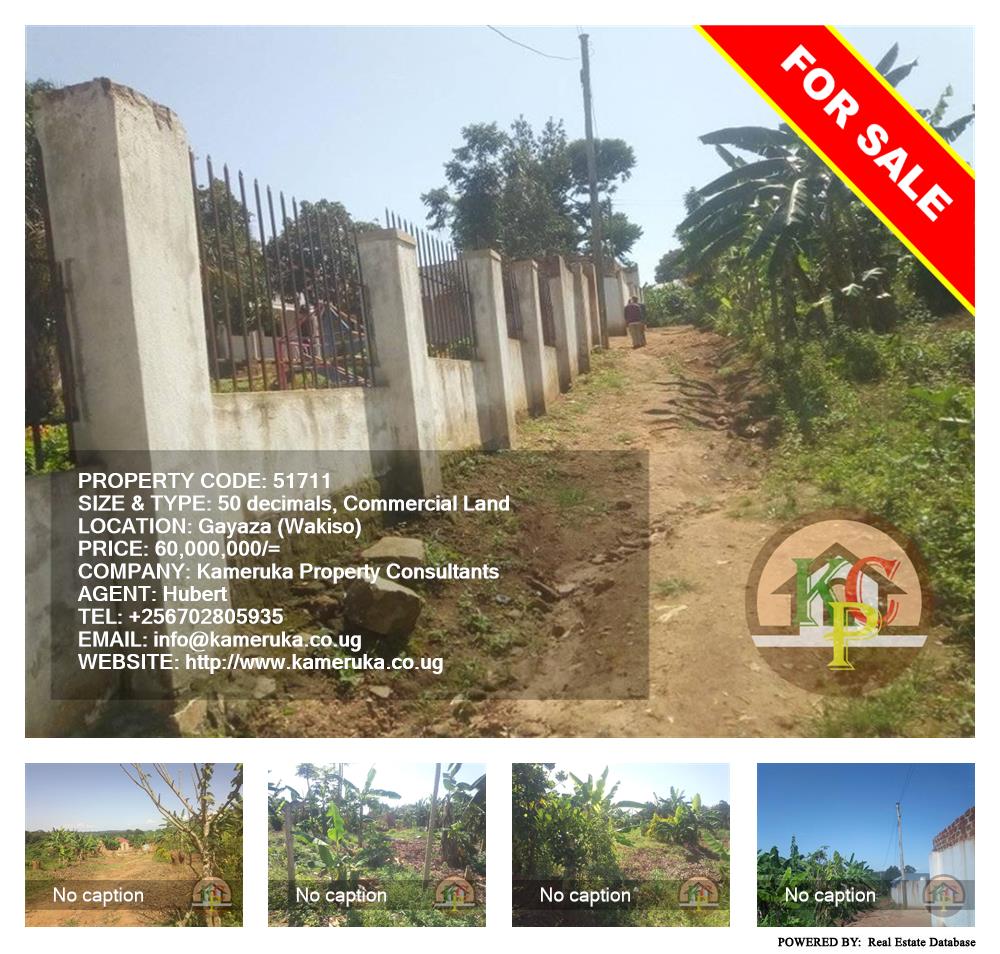 Commercial Land  for sale in Gayaza Wakiso Uganda, code: 51711