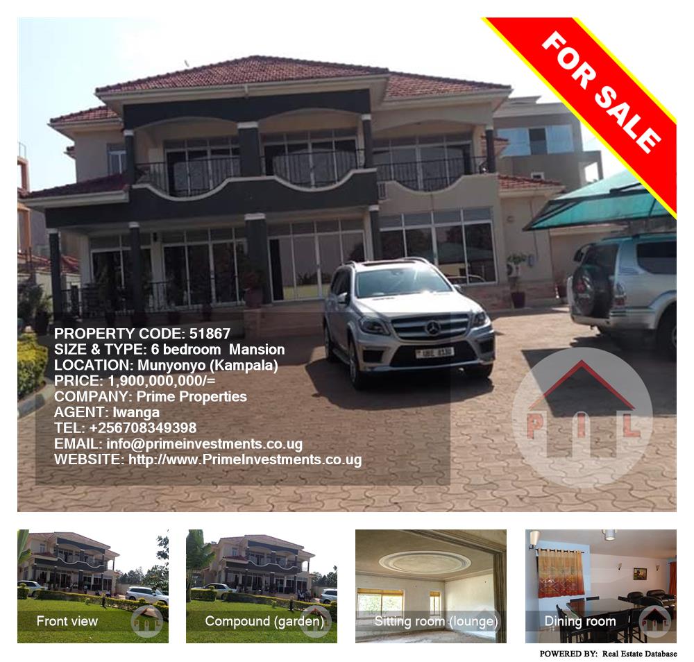 6 bedroom Mansion  for sale in Munyonyo Kampala Uganda, code: 51867