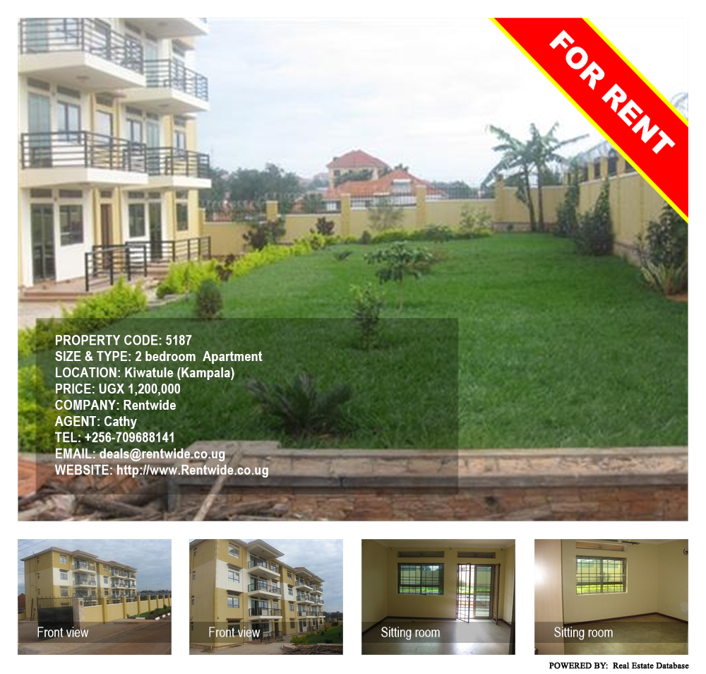 2 bedroom Apartment  for rent in Kiwaatule Kampala Uganda, code: 5187