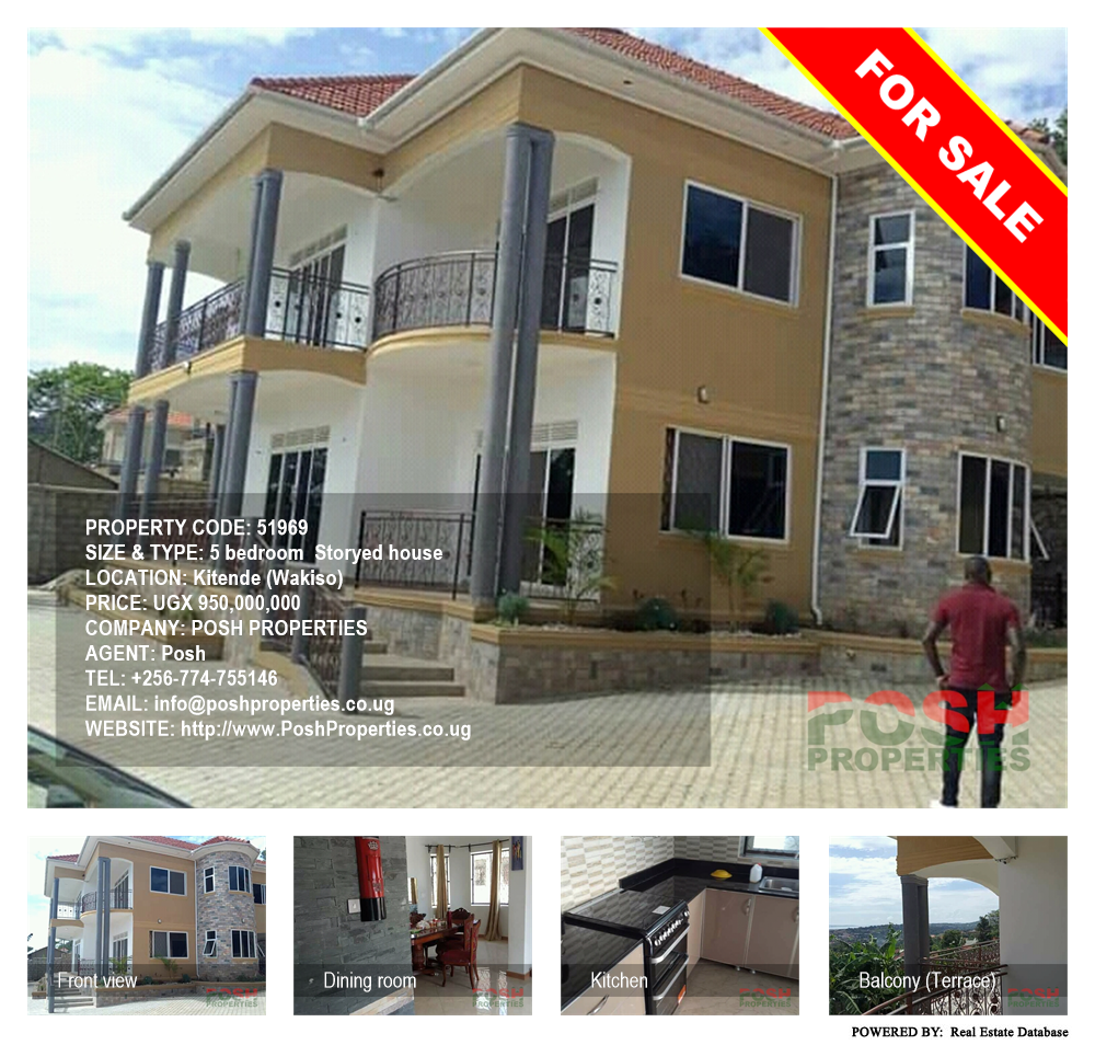 5 bedroom Storeyed house  for sale in Kitende Wakiso Uganda, code: 51969
