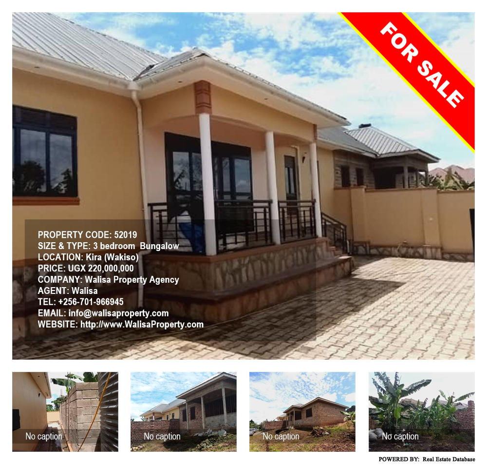 3 bedroom Bungalow  for sale in Kira Wakiso Uganda, code: 52019