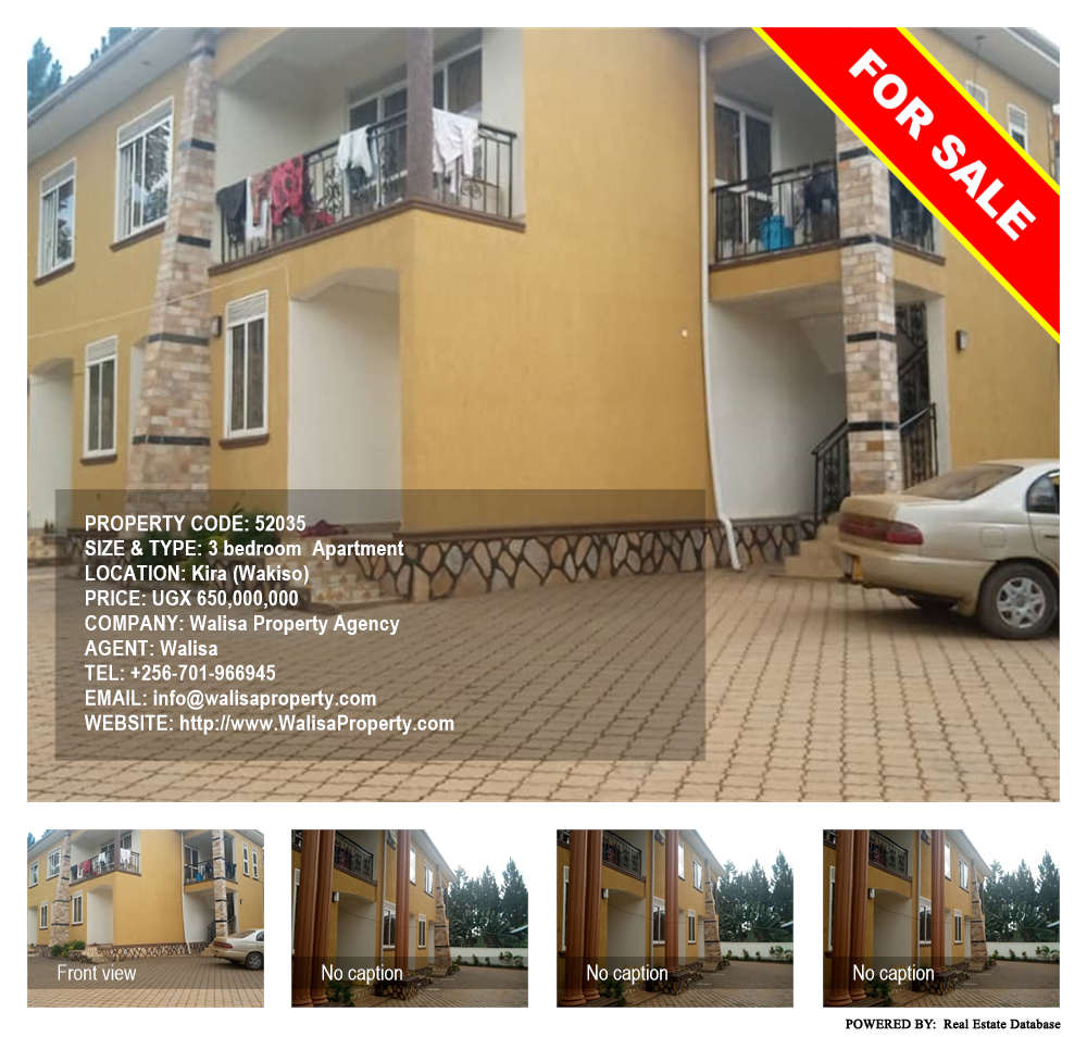 3 bedroom Apartment  for sale in Kira Wakiso Uganda, code: 52035